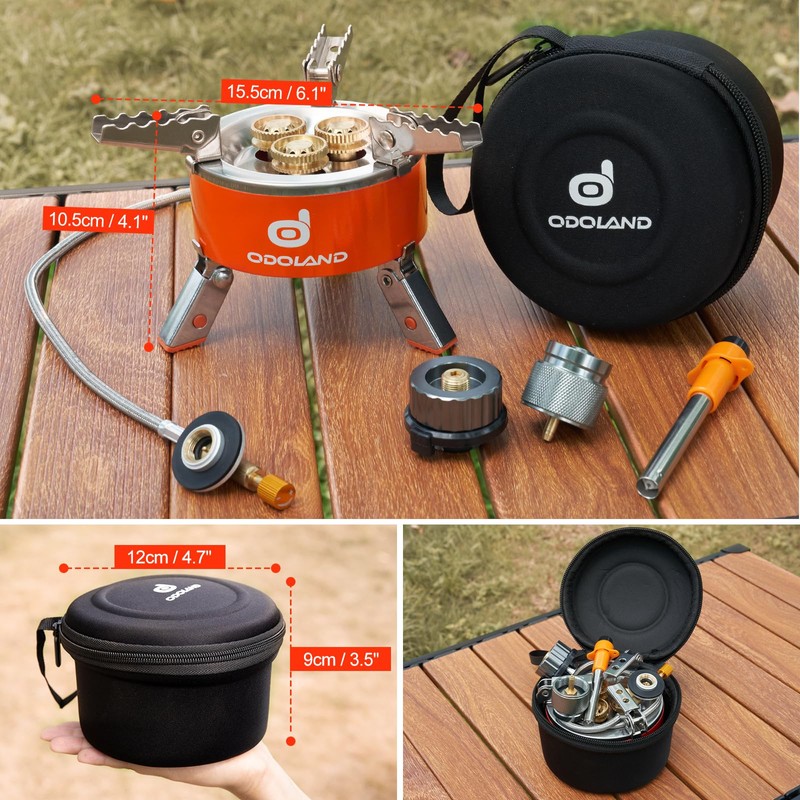 Odoland 5000W Portable Camping Stove Lightweight Camp Stove Collapsible Backpacking