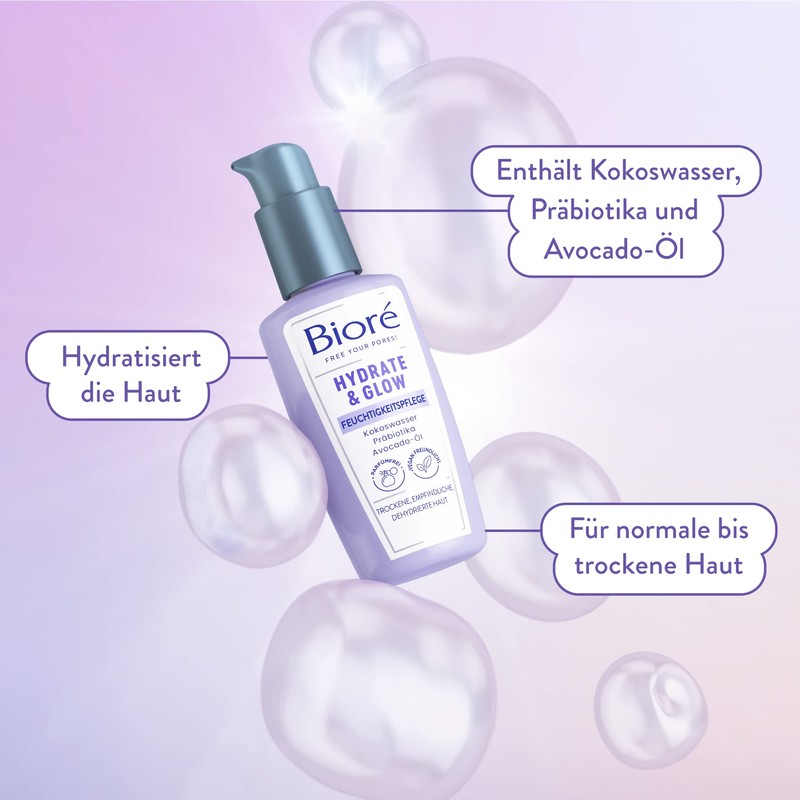 Bioré Hydrate and Glow - Moisturiser - Contents: 100 ml