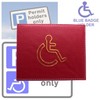 AKH® 100% Leather Disabled Badge Holder Wallet - Blue Badge