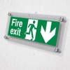 V Safety Fire Exit Arrow Down - 300 x 100