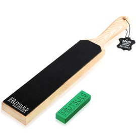 Hutsuls Double Sided Leather Strop Paddle Kit - Get Razor-Sharp Edges, Ergonomic Handle, Quality Honing Leather, and Step-by-Step Guide