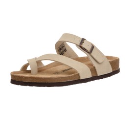 CUSHIONAIRE Men's Luna-M Cork footbed Sandal with +Comfort, Stone Nubuck 9