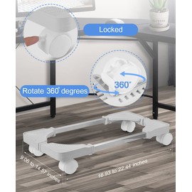 YOSE Computer Tower Stand, Adjustable Mobile CPU Stand with Rolling Caster Wheels, Premium PC Tower Stand Holder for Floor Carpet Gaming PC Case(white)