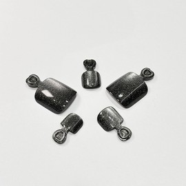 MNmagicnail Press on Toe Nails,dark black, Solid Color, Square, Full cover,Cat eye Solid Color,Summer,Glossy Toe False Nails For Women&Girls,Stick Jelly Glue on Nails Kit,24pcs