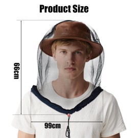 2 PCS Midge Mosquito Head Net Fine Mesh Face Cover Protection for Outdoor Camping Hiking Fishing Black