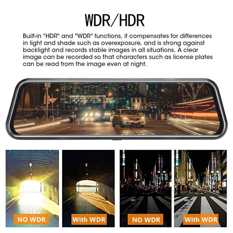 Jansite 10'' Full HD Touch Screen Rear View Mirror Dash