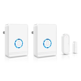 KCMYTONER Door Chimes When Door Opens, Door Bell Chime, Alarm for Doors When Opening, 600ft Long Range, 48 Ringtones, 5 Adjustable Volume Night Light Function, 1 Sensor + 2 Receivers