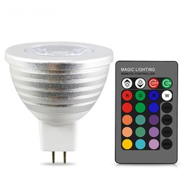 MR16 LED Bulb 12V RGB Multicolor 3W Dimmable Wiith Remote 1 Packing