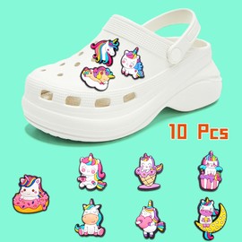 Magiho Shoe Charms |10 Pcs Pink Shoe Clips Decoration Cute Shoes Accessories for Shoes and Wristband, DIY Shoes Pins for Men Women and Boy Girl, Teens Adults Kids
