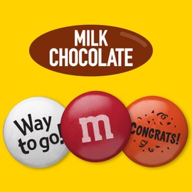 M&M'S Pre-Designed Congrats Milk Chocolate Candy - 2lbs of Bulk Candy with Congratulatory Graphics for Gifts, Parties, Employee Recognition and Appreciation