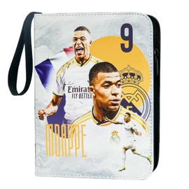 Oirigaga Football Trading Card Album with 4 Pockets, 50 Sleeves and Zip, Carry Handle for 400 Cards, Football Cards, Scrapbook, Collector's Folder, 3-Ring Sports Cards, Book Folder Folder