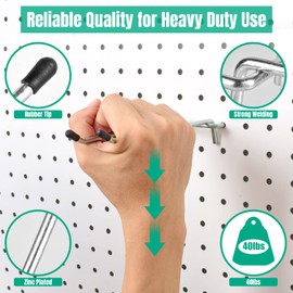 G.CORE 10 Pack Pegboard Hooks, Peg Board Tool Utility Hooks & Hangers Fit 1/4" Pegboards, Heavy Duty Metal Peg Board Shelving Hooks, Wall Organizers and Storage for Craft Room Garage Workbench Office