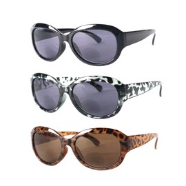 Hyyiyun Reader Sunglasses for Women, 3 Pairs Oversize Vintage Jackie Oval Ladies Cateye Reading Glasses