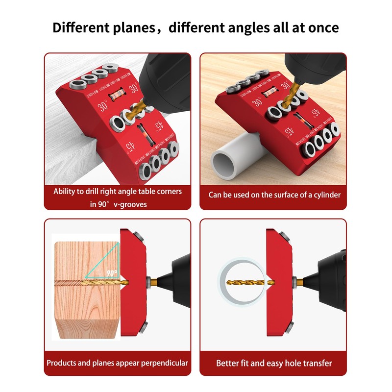 30 45 90 Degree Angle Drill Guide Jig for Hand