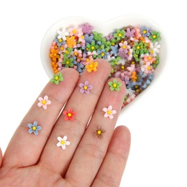 QFGasre 200PCS Mini ​Plastic Daisy Flowers Dollhouse Miniature ​Plastic Flowers for Crafts Tiny Things for Fairys Garden Dollhouse Micro Landscaping