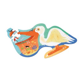 Scratch 276181126 Shape Pelican Contour Puzzle for Children 3 Years and Up 24 Pieces, Orange