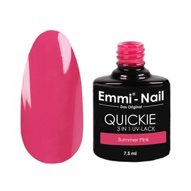 Emmi Nail Quickie Summer Pink 3-in-1 (Neon Pink, L041), LED UV Base Coat, Colour & Top Coat, Up to 3 Weeks Shine, Scratch-Resistant, Shockproof, Vegan, 7.5 ml