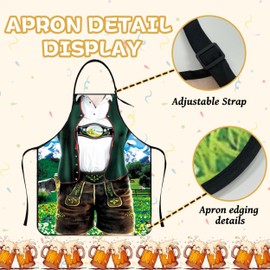 SightYoung Oktoberfest Apron for Men,German Party Funny Supplies,Lederhosen Funny Aprons,Oktoberfest Bavarian Kitchen Cooking Apron for Men(White Shirt and Green Jacket)