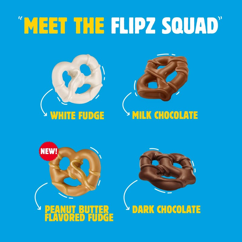 Flipz White Fudge Covered Pretzel, 5 Ounce (Pack of 6)