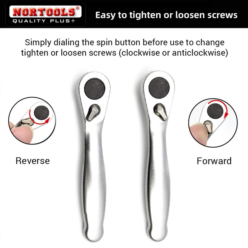 NORTOOLS 24PCS S2 Screwdriver Bits and Sockets with Ratchet Wrench