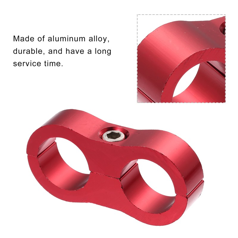 X AUTOHAUX 10pcs Red AN10 19mm Hose Separator Clamp Brake