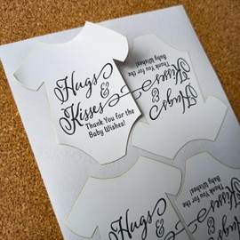 Handra 50pcs Stickers Hugs and Kisses Thank You for The Baby Wishes Tags, Baby Onesie Gift Tags, Baby Shower Thank You Tags - Stickers