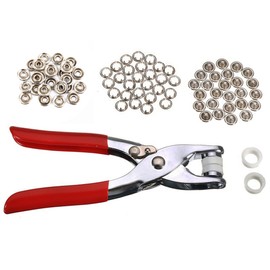 elfishjp 100 Ring Snap Button Ring, Handy to Press Hardware Set Hook Button Snap Clasp with Storage Case