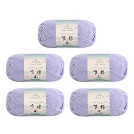 Susan's Family 4 ply 60% Cotton 40% Acrylic Yarn - Soft & Durable - 5 x 50g (1.76oz) - 655 Yards for Knitting & Crocheting - Baby Blankets, Amigurumi, Sweaters & More