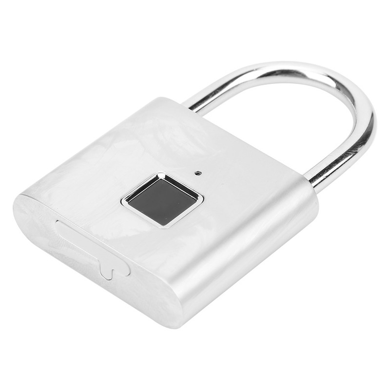 Smart Fingerprint Padlock USB Rechargeable Security LED Lock for Backpack