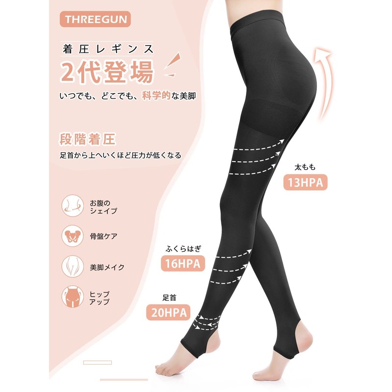 THREEGUN, Women's Compression Leggings, Firm, Tightening, Compression Leggings, Beautiful Leg