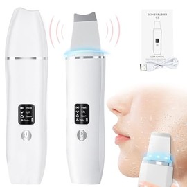 Limpiador Facial Ultrasónico con Pantalla Led, Espatula Ultrasonica Facial con 4 Modos, Consigue Una Limpieza y Profunda Del Acné y Los Puntos Negros,
