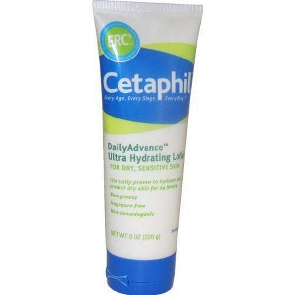 Cetaphil DailyAdvance Ultra Hydrating Lotion for Dry/Sensitive Skin 8 oz with shea butter (packaging may vary)
