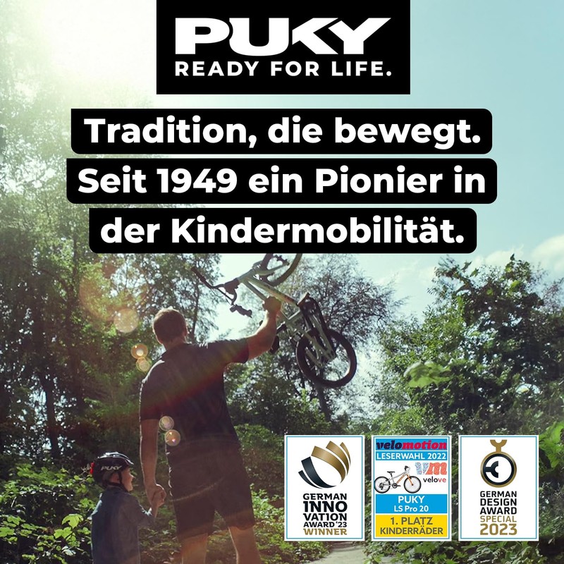 PUKY Helmet M Black | Ideal for Head Circumference 54-58