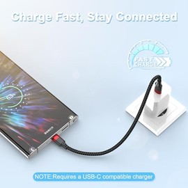 Cable USB C a USB C de 6 pulgadas, paquete de 3 cables cortos de carga rápida tipo C, cable USBC trenzado de 0.5 pies para iPhone 16/16 Pro/15/15 Pro,