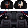 GODTERA 2 Pack Headrest Covers for American Skull Flag, Seat