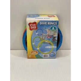 Play Day New Play Day Sparkly Dive Rings Pool Swim Water Toys 6 Multicolor Rings Ages 5+