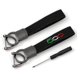 YGJJG Universal Car Leather Metal Keychain Compatible with Fi at 500 500e 500c 500l 500x Brava/Bravo/Doblo/Ducato/Fiorino Accessories