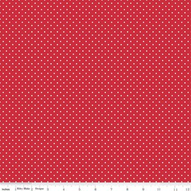 Riley Blake C670-80 Red Swiss Dot Red with White Dots