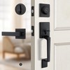 Gaurqiah Front Door Handle Set with Reversible Lever, Heavy-Duty Exterior