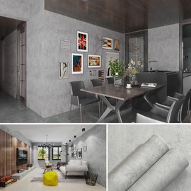burgeliy Matte Light Grey Marble Vinyl Wrap Protector Auto Modification Cement Industrial Style Wallpaper, Waterproof, Heat-Resistant, Peel and Stick, Bedroom Living Room, Self Adhesive Film 24"x196"