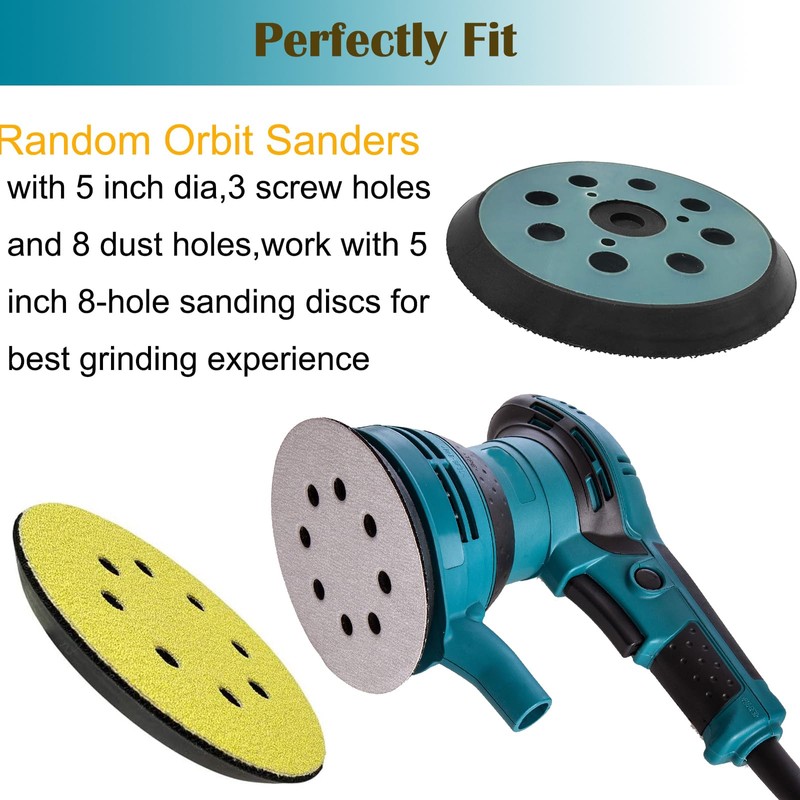 2 Pack 5 Inch 8 Hole Replacement Sander Pad For