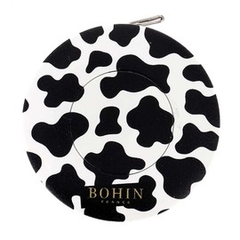 BOHIN France - BOHIN France Safari Collection ABS Housing (150cm) Cow Print Automatic Retractable Winding Tape Measure - 1 Piece