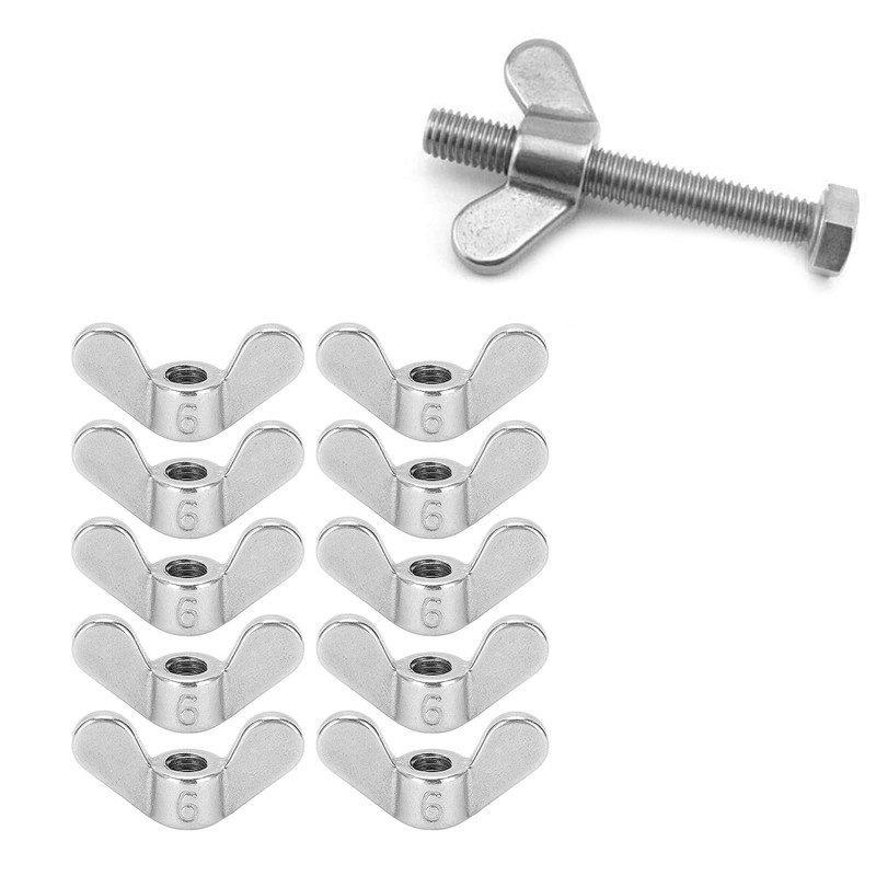 Pack of 10 Wing Nuts Assorted Kit, 304 Stainless Steel