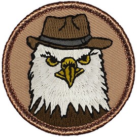 The Eagle with a Hat Patrol Patch - 2" Diameter Round Embroidered Patch