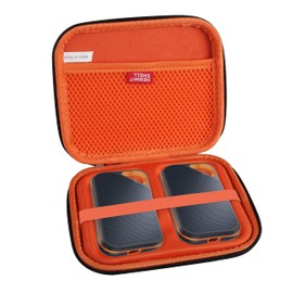 Hermitshell Hard Travel Case for SanDisk 500GB 1TB 2TB 4TB Extreme PRO Portable SSD (Black+Orange, Case for 2 Hard Drives)