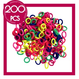200 Pcs fluorescent color Baby Hair Ties, Toddler Hair Elastics Kids Seamless Elastic Hair Bands Kids Hair Ties Mini Ponytail Holders for Girls and Kids