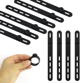 10 Stück Silikon Kabelbinder, Wiederverwendbare Kabelmanagement-Lösung,Elastisch Einstellbar, Kabel Organizer mit Schlossschnalle, Wiederverschließbar, ideal für Reisen und zu Hause