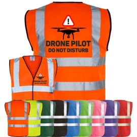 Corporate Togs DRONE PILOT OPERATOR DO NOT DISTURB Quadcopter UAV Waistcoat - Brace Hi-Vis Strips, Fully EN471 Health, Protective Safety Wear | Safety Apparel
