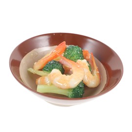 Kisangel Lifelike Simulation Food Model Garlic Broccoli Shrimp Dish Prop for Photography Realistic Artificial Food Decor for Restaurant Display and Culinary Showcases