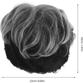 CLISPEED Peluca Corta Tupé Masculino Degradado Gris Plateado, Sintética Resistente al Calor, Rizada y Esponjosa, Ligera y Transpirable para Uso Diario, Cosplay y Fiestas